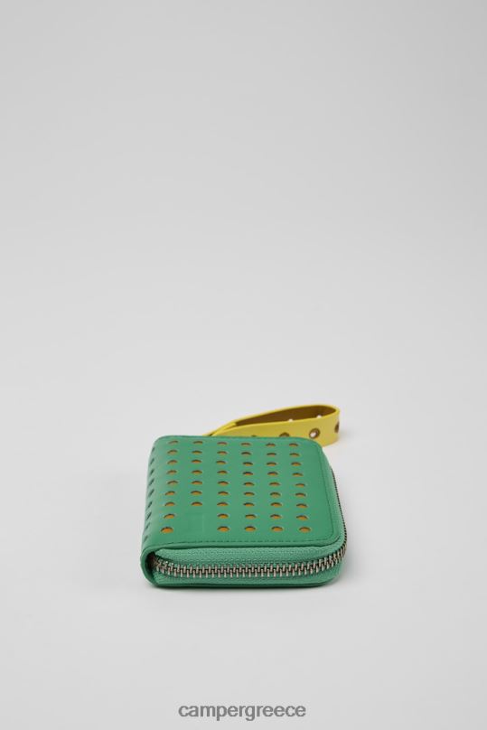 πράσινος mosa πράσινο και κίτρινο μικρό δερμάτινο πορτοφόλι νέες παραλαβές Camper XTDPX1783