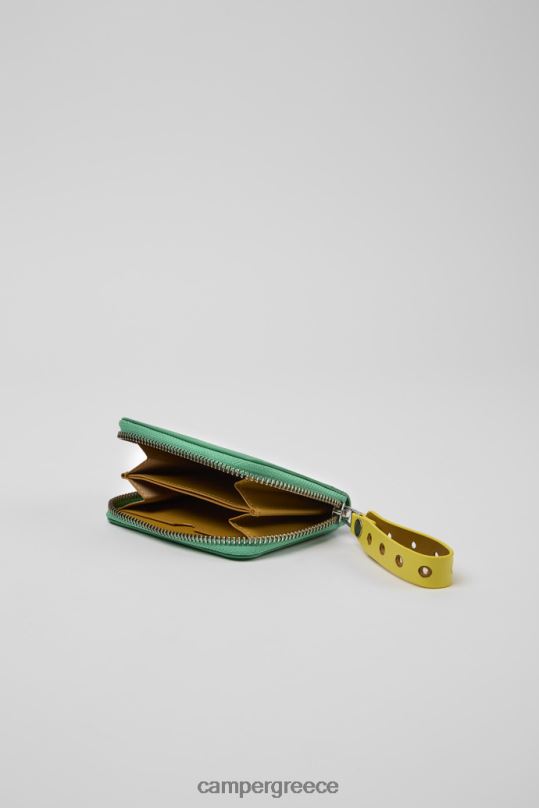 πράσινος mosa πράσινο και κίτρινο μικρό δερμάτινο πορτοφόλι νέες παραλαβές Camper XTDPX1783
