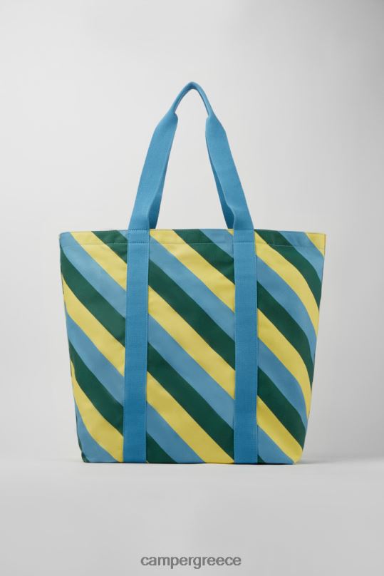 κίτρινος ado κίτρινο μπλε και πράσινο ανακυκλωμένο βαμβακερό tote bag νέες παραλαβές Camper XTDPX1863