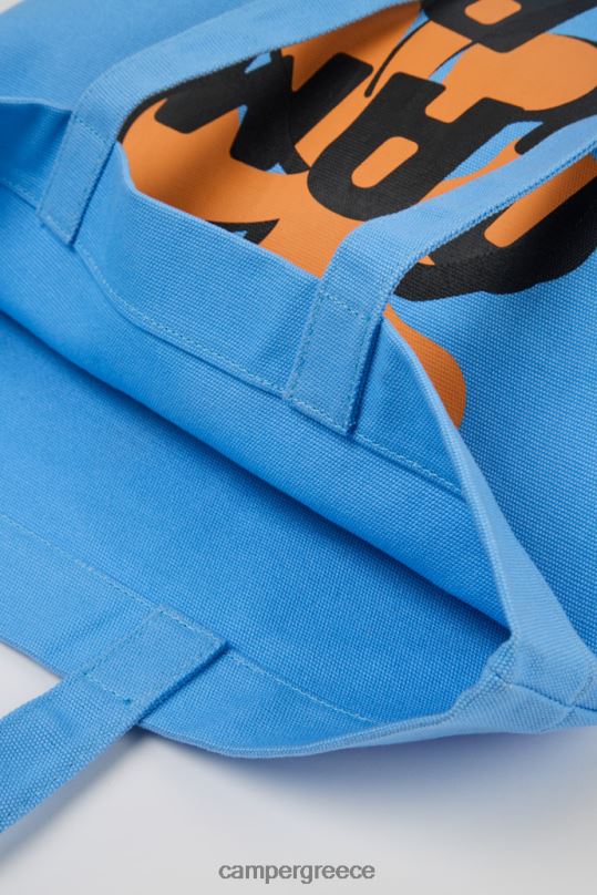 μπλε τσάντα tote design conmigo μπλε πορτοκαλί και μαύρο Camper XTDPX1768