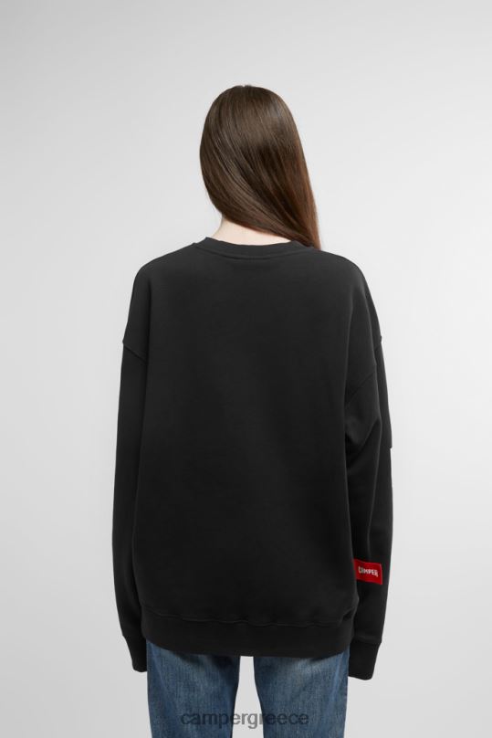 μαύρος φούτερ μαύρο φούτερ με στάμπα γαϊδουριού νέες παραλαβές Camper XTDPX1847