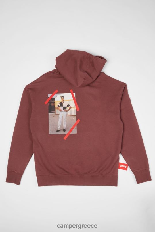 Βουργουνδία Hoodie Burgundy Hoodie με οδηγό ιμάντων εκτύπωση αποκλειστικά Camper XTDPX1848