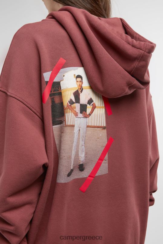 Βουργουνδία Hoodie Burgundy Hoodie με οδηγό ιμάντων εκτύπωση αποκλειστικά Camper XTDPX1848