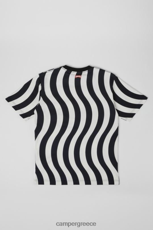 μαύρος T-shirt ασπρόμαυρο t-shirt από οργανικό βαμβάκι νέες παραλαβές Camper XTDPX1819