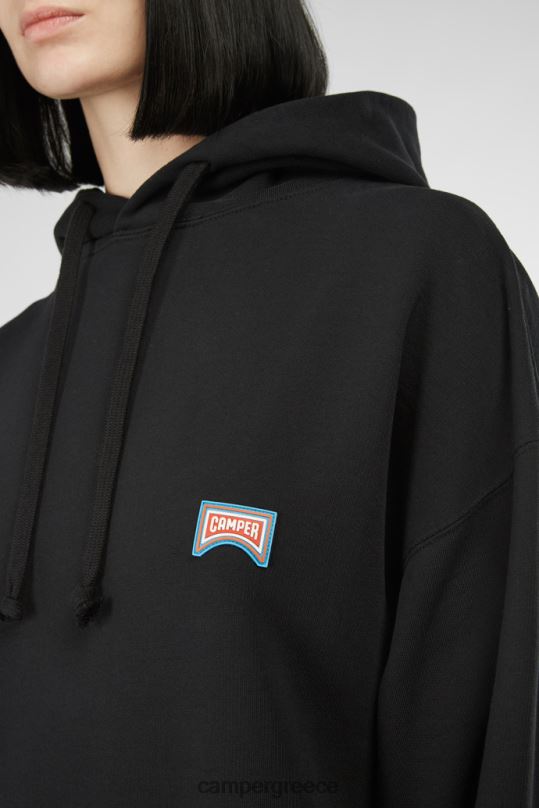 μαύρος Νέες παραλαβές κουκούλα με φούτερ μαύρο και πορτοκαλί unisex Camper XTDPX1832