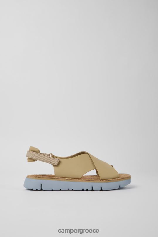 μπεζ Αποκλειστικά γυναικεία σανδάλια από δέρμα και υφασμάτινα ρουγκα μπεζ Camper XTDPX869