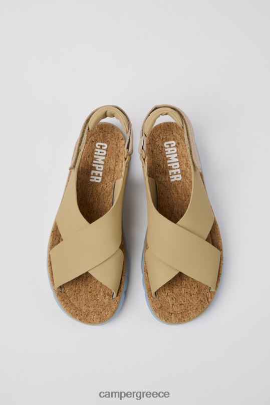 μπεζ Αποκλειστικά γυναικεία σανδάλια από δέρμα και υφασμάτινα ρουγκα μπεζ Camper XTDPX869