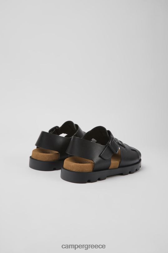 μαύρος σχέδιο πέδιλο brutus μαύρα δερμάτινα σανδάλια για γυναίκες Camper XTDPX848