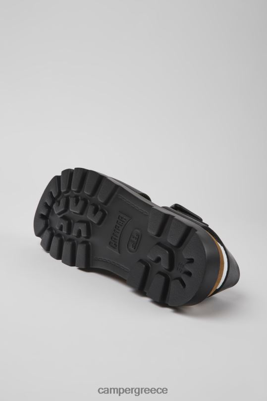 μαύρος σχέδιο πέδιλο brutus μαύρα δερμάτινα σανδάλια για γυναίκες Camper XTDPX848