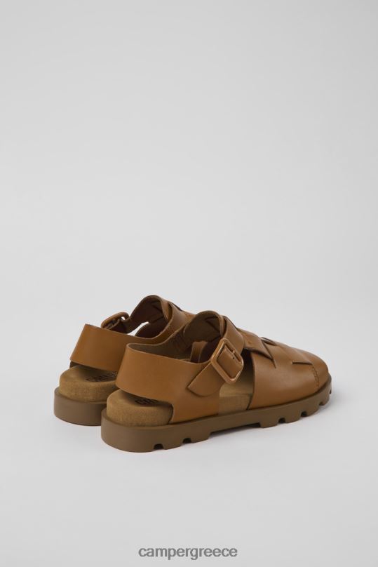 καφέ σανδάλι brutus καφέ δερμάτινα σανδάλια αποκλειστικά για γυναίκες Camper XTDPX849