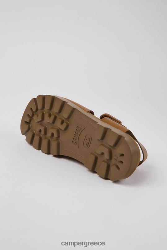 καφέ σανδάλι brutus καφέ δερμάτινα σανδάλια αποκλειστικά για γυναίκες Camper XTDPX849