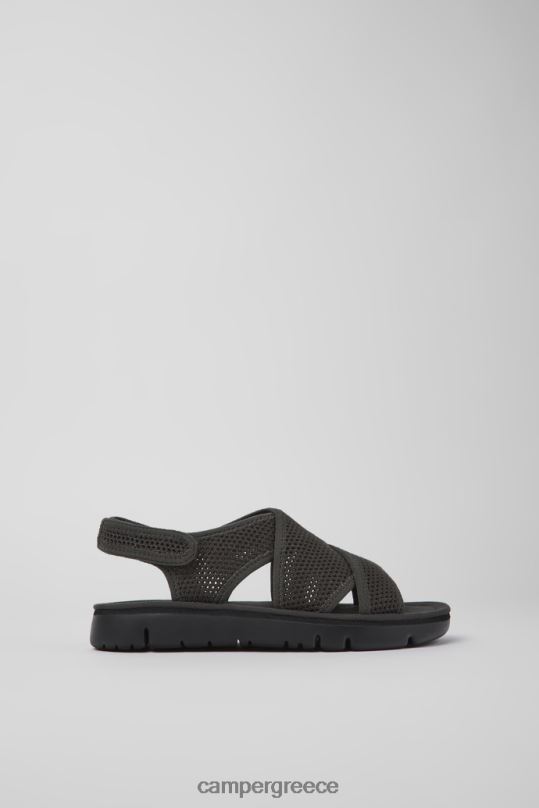 γκρί Αποκλειστικά γυναικεία υφασμάτινα σανδάλια σε σκούρο γκρι oruga Camper XTDPX833
