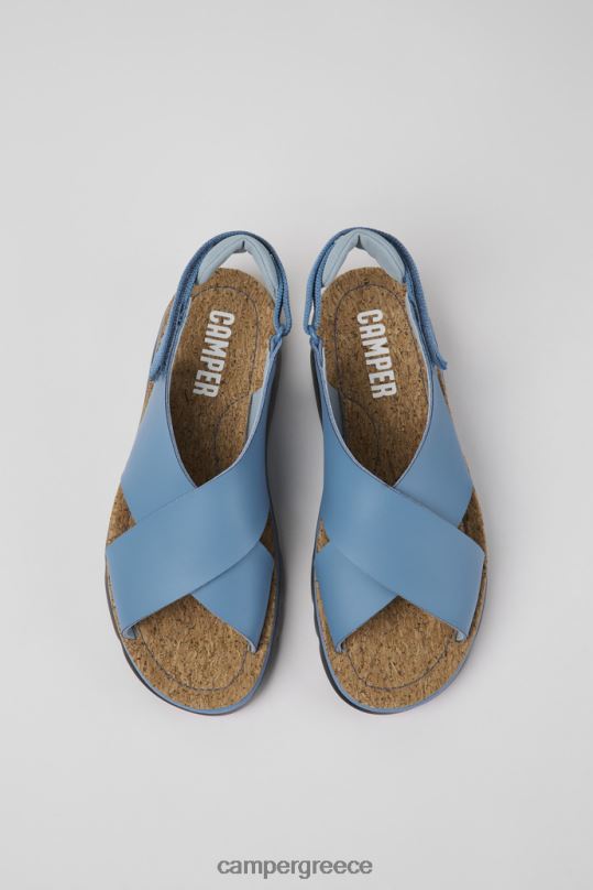 μπλε Σχεδίαση γυναικεία πέδιλα από δέρμα και υφασμάτινα μπλε oruga Camper XTDPX868