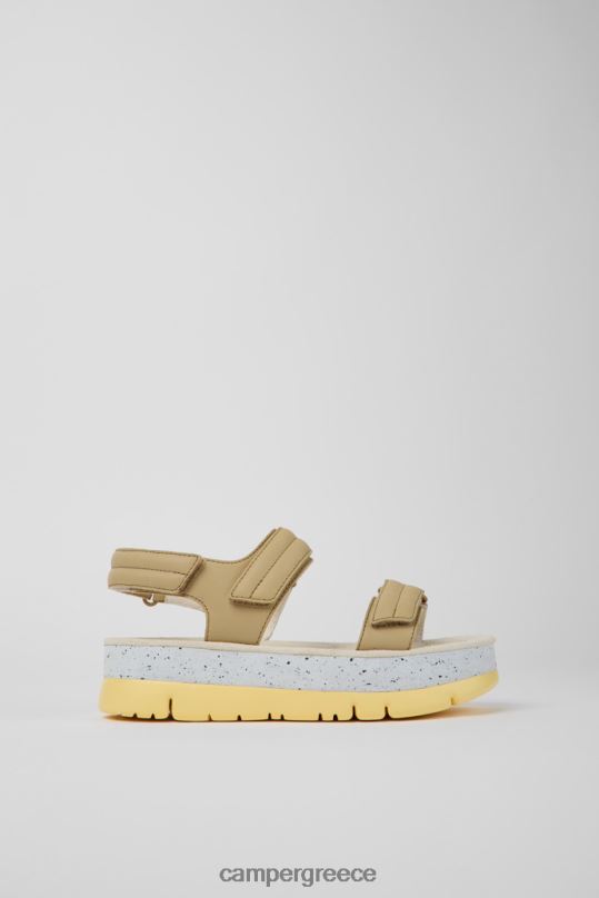 μπεζ Σχεδιασμός πέδιλα από δέρμα oruga up μπεζ για γυναίκες Camper XTDPX857