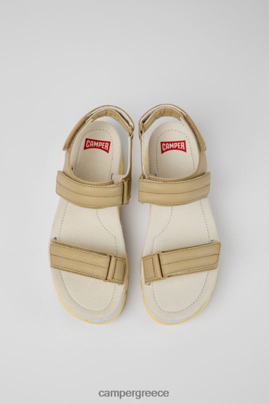 μπεζ Σχεδιασμός πέδιλα από δέρμα oruga up μπεζ για γυναίκες Camper XTDPX857