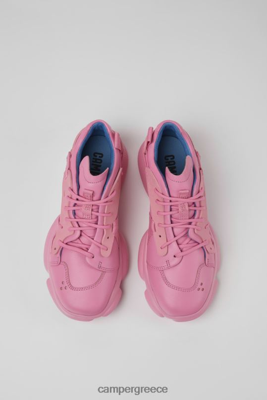 ροζ Γυναικεία πάνινα παπούτσια σε ροζ καρστ δέρμα και ύφασμα νέες αφίξεις Camper XTDPX648