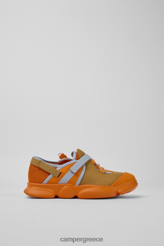 πορτοκάλι Αποκλειστικά γυναικεία υφασμάτινα παπούτσια καρστ πορτοκαλί και καφέ Camper XTDPX771