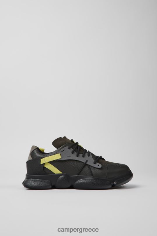 γκρί design δίδυμα γκρι κίτρινα και μαύρα δερμάτινα αθλητικά παπούτσια για γυναίκες Camper XTDPX715