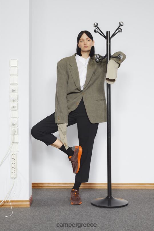 Βουργουνδία Αποκλειστικά γυναικεία πάνινα παπούτσια drift μπορντό και πορτοκαλί από ύφασμα και nubuck Camper XTDPX720