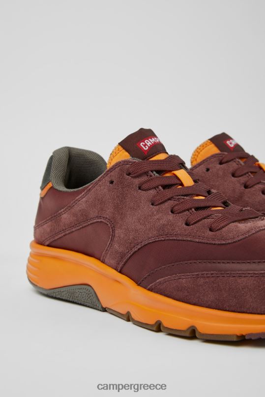Βουργουνδία Αποκλειστικά γυναικεία πάνινα παπούτσια drift μπορντό και πορτοκαλί από ύφασμα και nubuck Camper XTDPX720