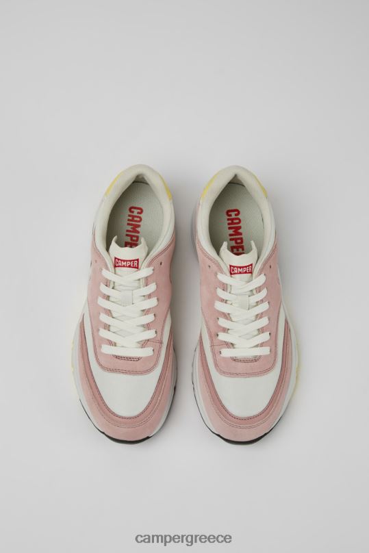 άσπρο Γυναικεία πάνινα παπούτσια από ύφασμα και nubuck σχεδίασης drift λευκά και ροζ Camper XTDPX724