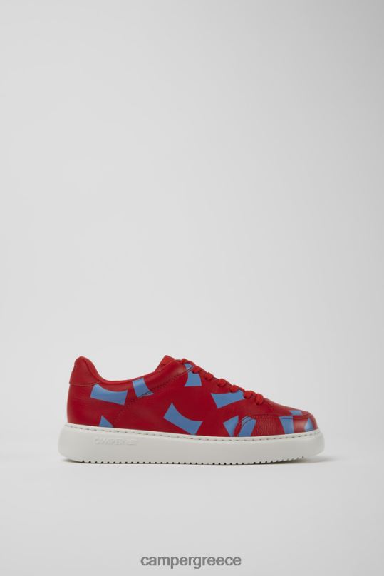 το κόκκινο αποκλειστικά γυναικεία δερμάτινα αθλητικά παπούτσια runner k21 με κόκκινο και μπλε εμπριμέ Camper XTDPX728