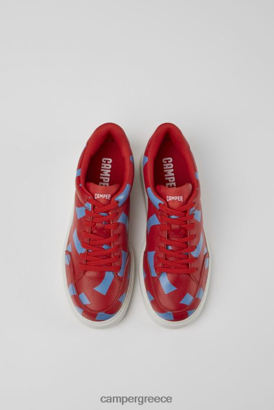 το κόκκινο αποκλειστικά γυναικεία δερμάτινα αθλητικά παπούτσια runner k21 με κόκκινο και μπλε εμπριμέ Camper XTDPX728