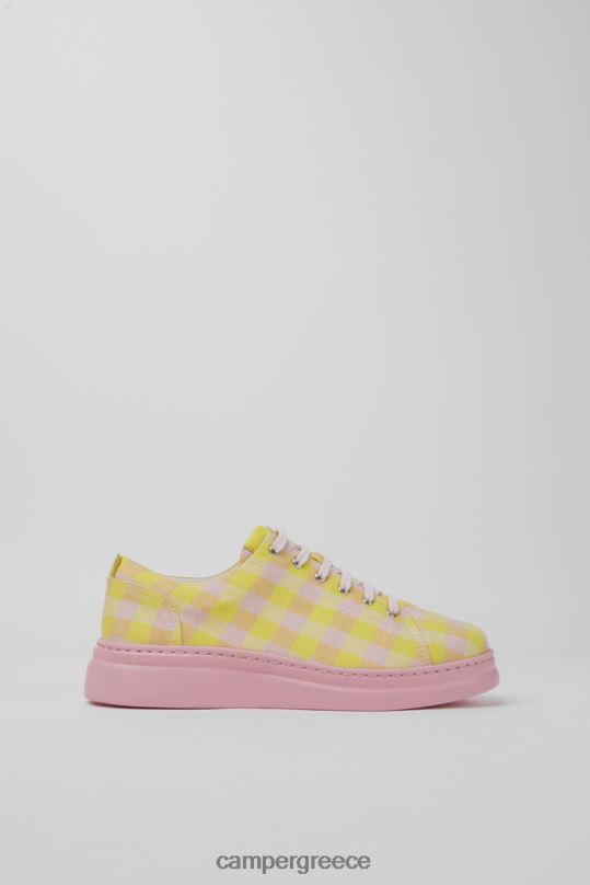 κίτρινος ντιζάιν runner up κίτρινα και ροζ ανακυκλωμένα βαμβακερά αθλητικά παπούτσια για γυναίκες Camper XTDPX762