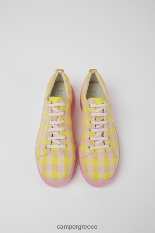 κίτρινος ντιζάιν runner up κίτρινα και ροζ ανακυκλωμένα βαμβακερά αθλητικά παπούτσια για γυναίκες Camper XTDPX762