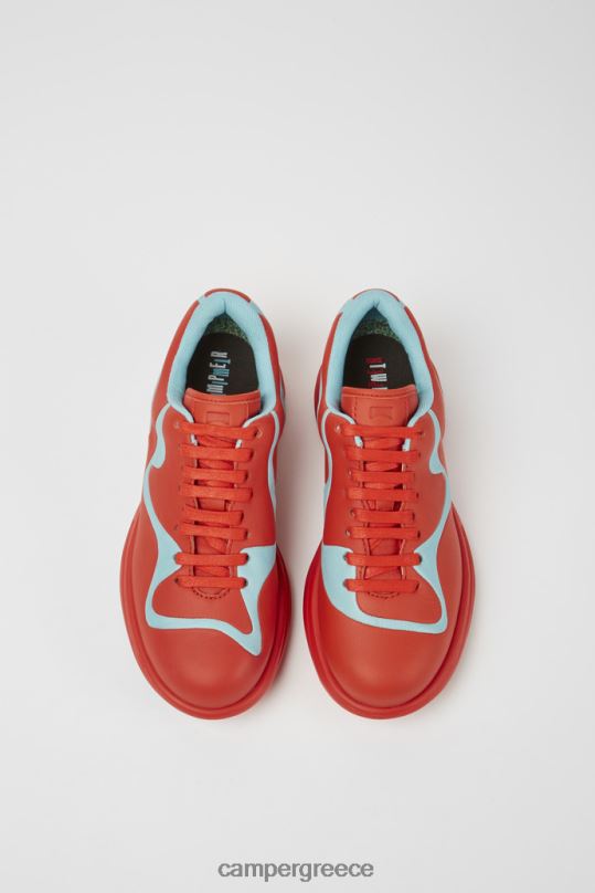 το κόκκινο δίδυμα κόκκινα και τιρκουάζ δερμάτινα sneakers με κορδόνια νέες παραλαβές Camper XTDPX787