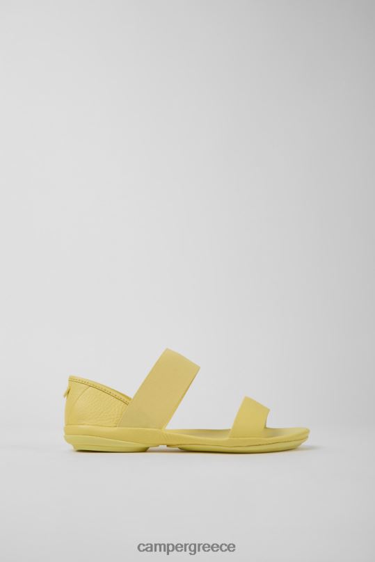 κίτρινος Σχέδιο σωστά κίτρινα δερμάτινα σανδάλια για γυναίκες Camper XTDPX1053