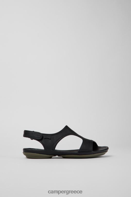 μαύρος Σχέδιο σωστά μαύρα δερμάτινα σανδάλια για γυναίκες Camper XTDPX1055