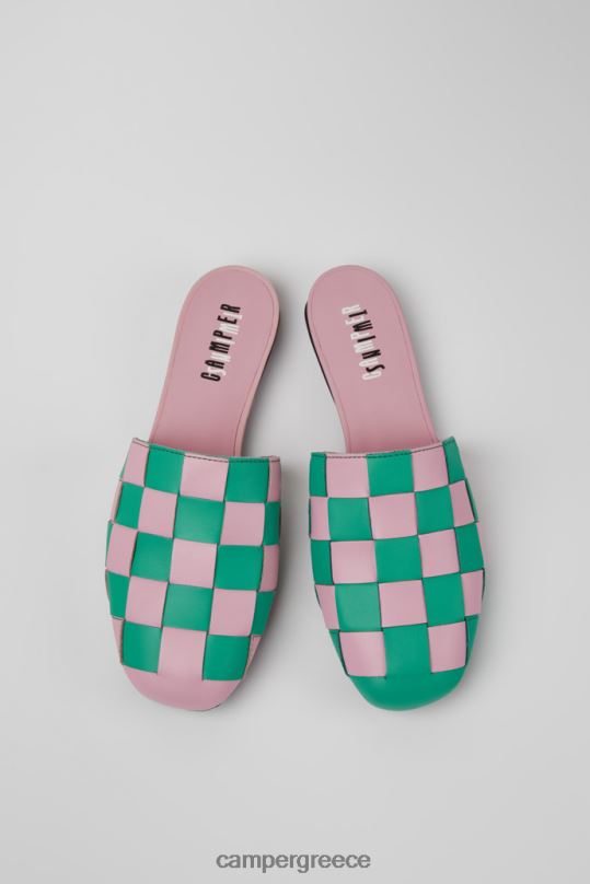 ροζ σχεδίαση δίδυμα ροζ και πράσινα δερμάτινα παπούτσια για γυναίκες Camper XTDPX1126