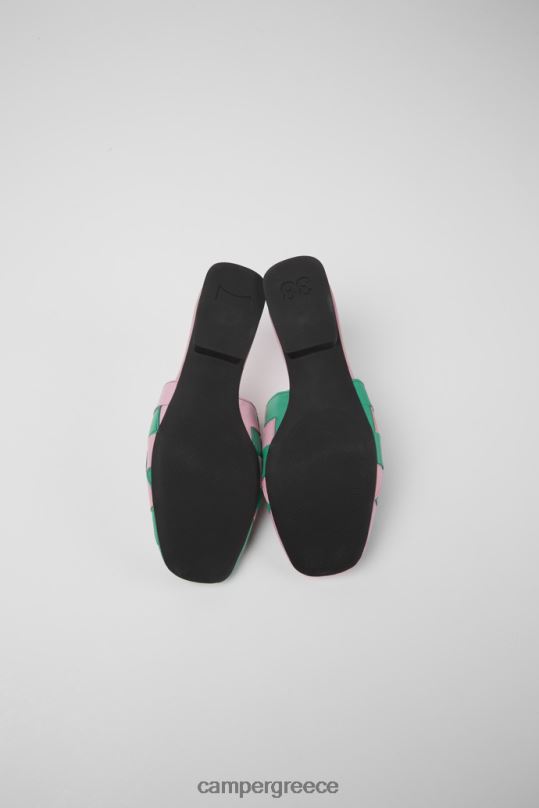 ροζ σχεδίαση δίδυμα ροζ και πράσινα δερμάτινα παπούτσια για γυναίκες Camper XTDPX1126