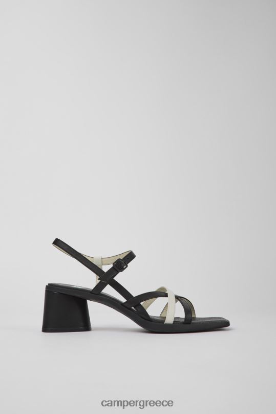 μαύρος αποκλειστικά δίδυμα ασπρόμαυρα δερμάτινα σανδάλια για γυναίκες Camper XTDPX961