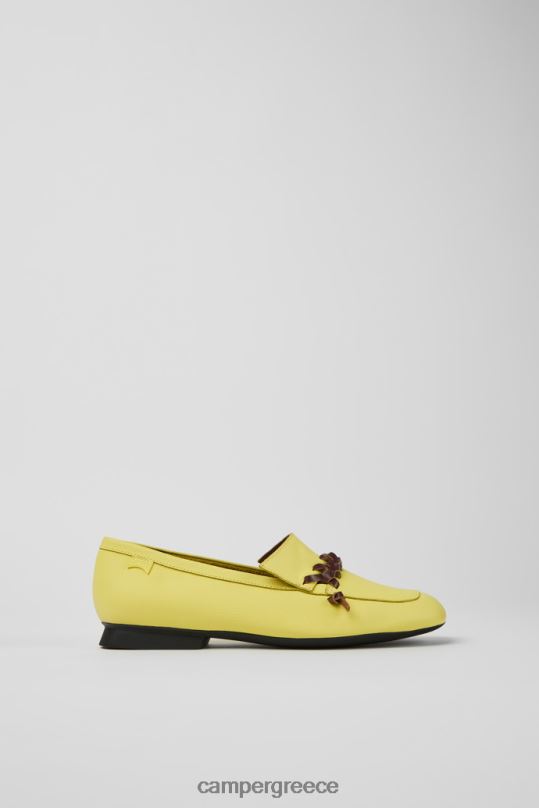 κίτρινος αποκλειστικά casi myra κίτρινα και καφέ δερμάτινα loafers για γυναίκες Camper XTDPX1090