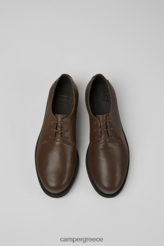 καφέ design iman δερμάτινα παπούτσια σε σκούρο καφέ χρώμα Camper XTDPX1116