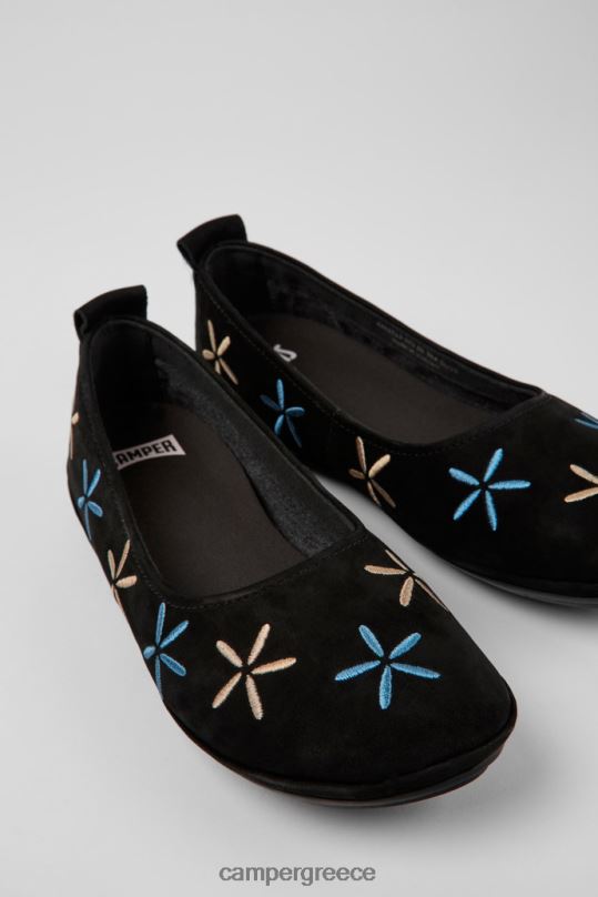 μαύρος design δίδυμα μαύρες μπαλαρίνες nubuck για γυναίκες Camper XTDPX967