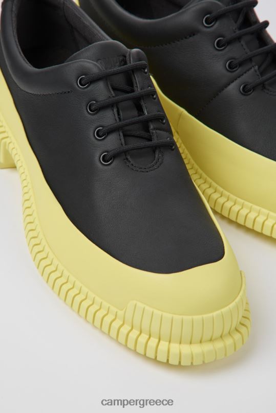 μαύρος design pix μαύρα και κίτρινα δερμάτινα παπούτσια με κορδόνια για γυναίκες Camper XTDPX1095