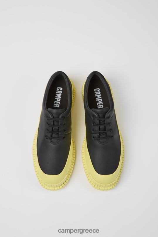 μαύρος design pix μαύρα και κίτρινα δερμάτινα παπούτσια με κορδόνια για γυναίκες Camper XTDPX1095