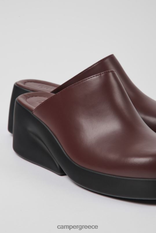 Βουργουνδία σχέδιο kaah μπορντό δέρμα mules για γυναίκες Camper XTDPX1071