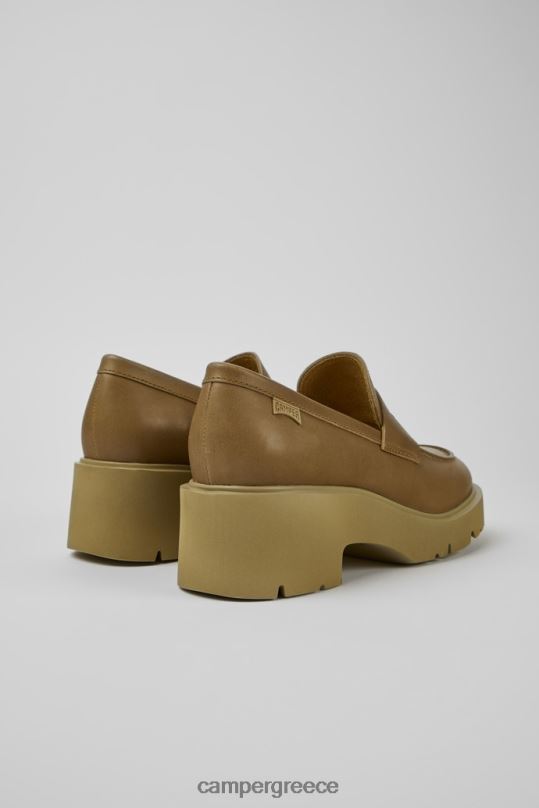 μπεζ milah beige δερμάτινα loafers για γυναίκες αποκλειστικά Camper XTDPX1068