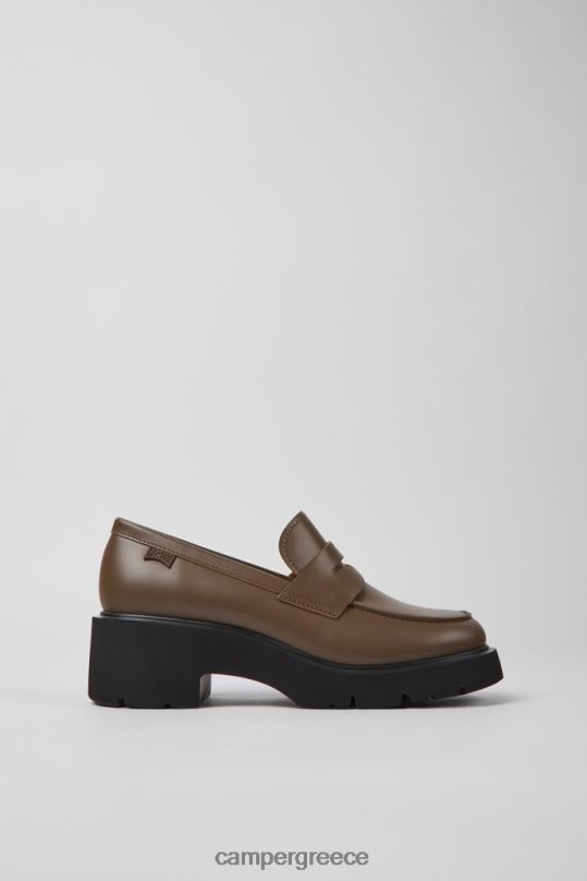 καφέ milah brown δερμάτινα loafers για γυναίκες νέες αφίξεις Camper XTDPX946