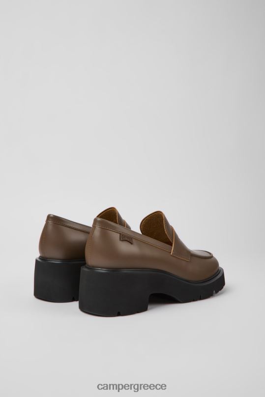 καφέ milah brown δερμάτινα loafers για γυναίκες νέες αφίξεις Camper XTDPX946