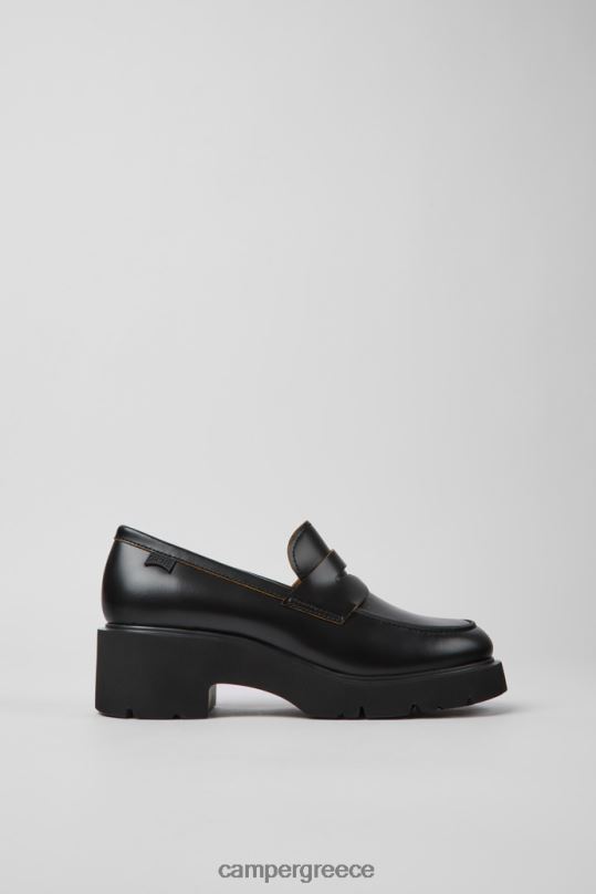 μαύρος σχέδιο milah μαύρο δερμάτινο loafers για γυναίκες Camper XTDPX943