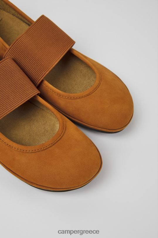 καφέ σχεδίασε δεξιά καφέ μπαλαρίνες nubuck για γυναίκες Camper XTDPX990