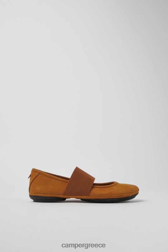 καφέ σχεδίασε δεξιά καφέ μπαλαρίνες nubuck για γυναίκες Camper XTDPX990