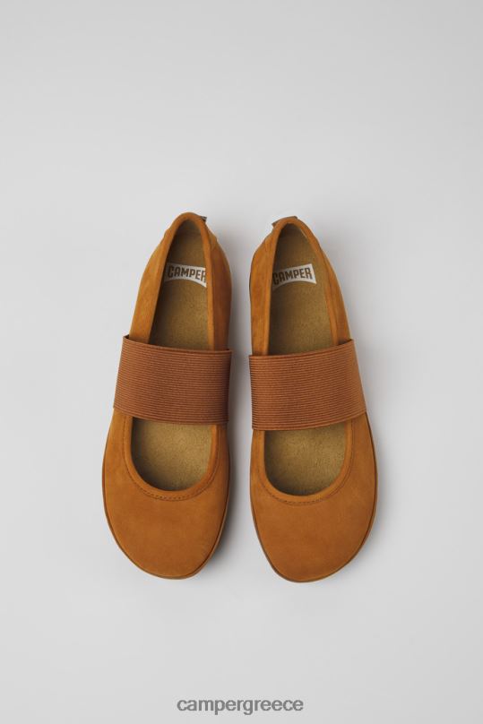 καφέ σχεδίασε δεξιά καφέ μπαλαρίνες nubuck για γυναίκες Camper XTDPX990