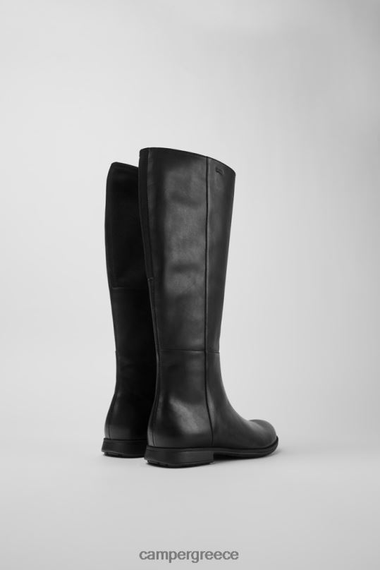 μαύρος αποκλειστικές γυναικείες ψηλές μπότες από μαύρο δέρμα και ύφασμα Camper XTDPX635