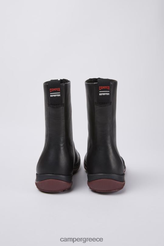 μαύρος Σχέδιο Peu pista gore-tex μαύρες δερμάτινες μπότες με φερμουάρ Camper XTDPX625